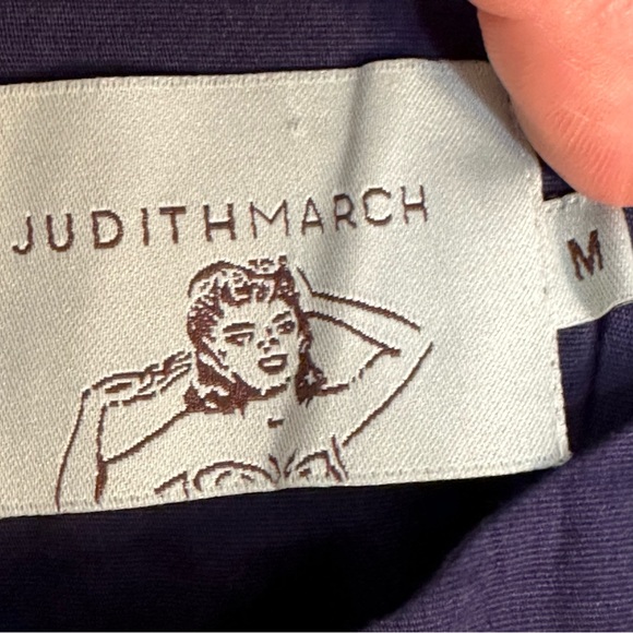 🍓Judith March Mini Dress Sweetheart strapless 3-D flower Blue Red Cream Medium - Picture 9 of 11